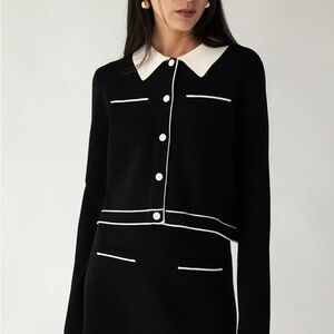 Frank & Oak Black Shirt with White Accents